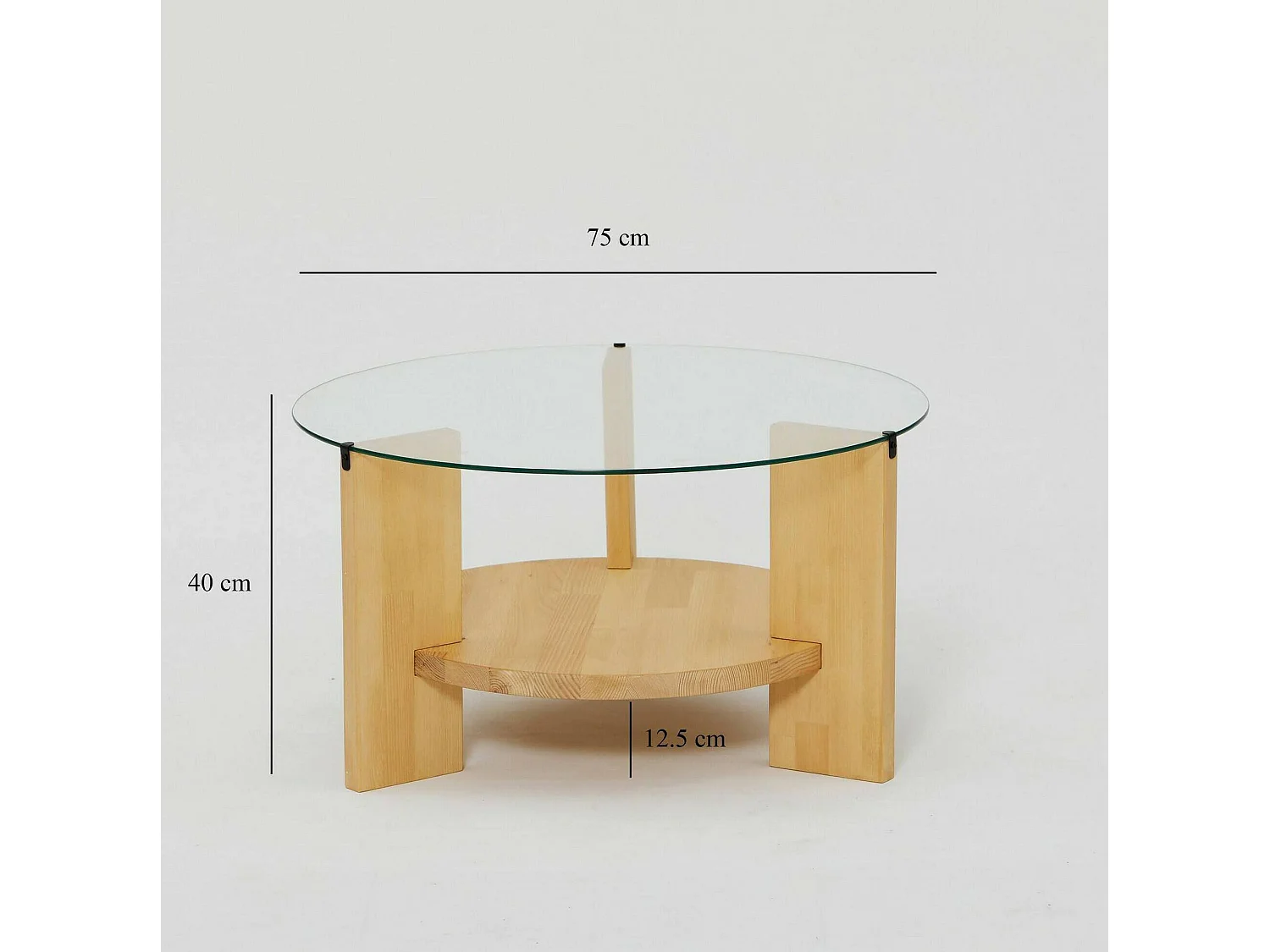 Table basse Alnitak, Table basse, Porte-revues pour canapé, Etagère de salon, 75x75h40 cm, Chêne