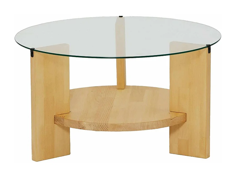 Mesa de centro Dcaporal,Mesa baixa para café, Porta-revistas para sofá, Prateleira para sala de estar, 75x75h40 cm, Carvalho
