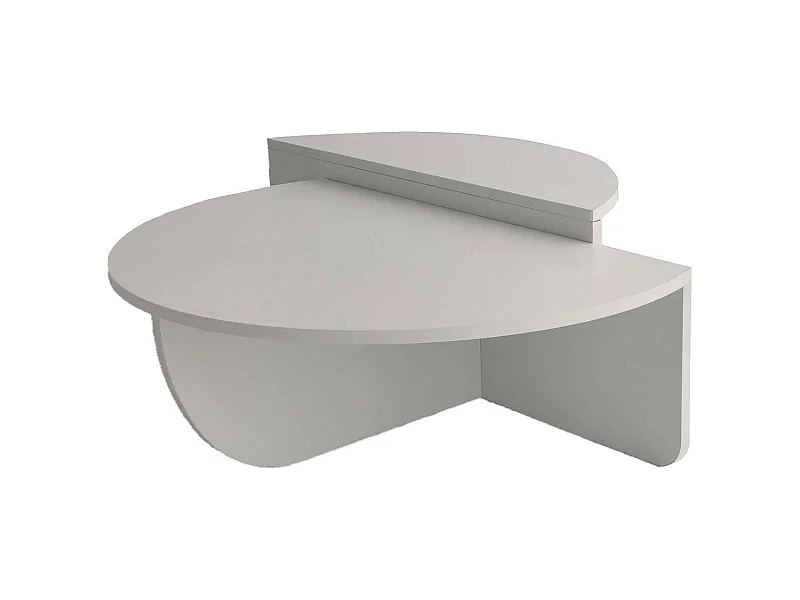 Table basse Canopus, Table basse, Porte-revues pour canapé, Etagère de salon, 90x90h35 cm, Blanc