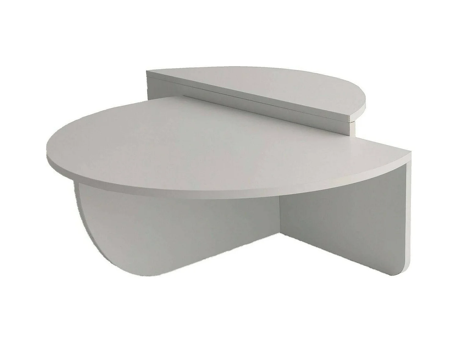 Table basse Canopus, Table basse, Porte-revues pour canapé, Etagère de salon, 90x90h35 cm, Blanc