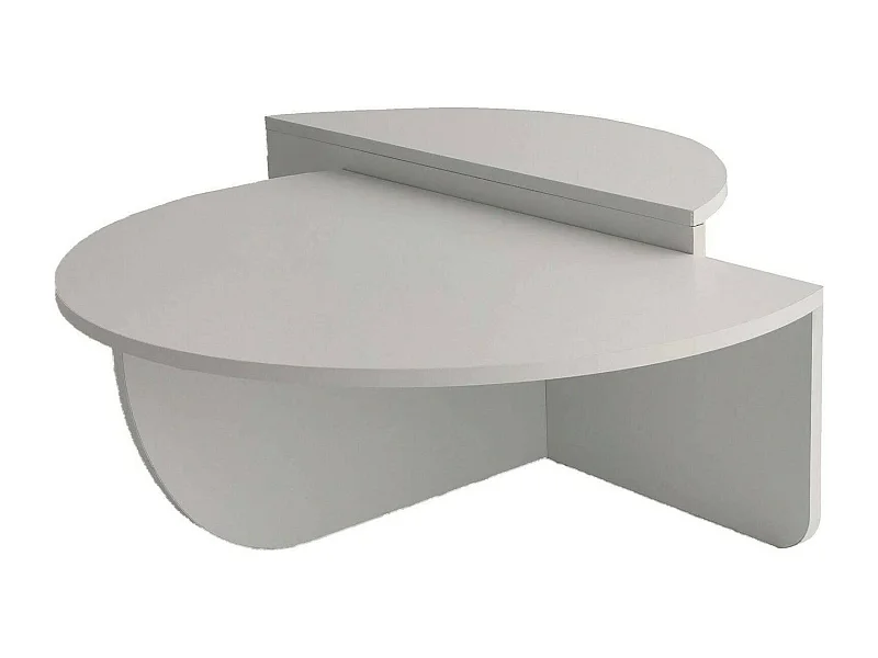 Mesa de café Dgiarett, Mesa de centro baja, Revistero para sofá, Estante de la sala de estar, 90x90h35 cm, Blanco