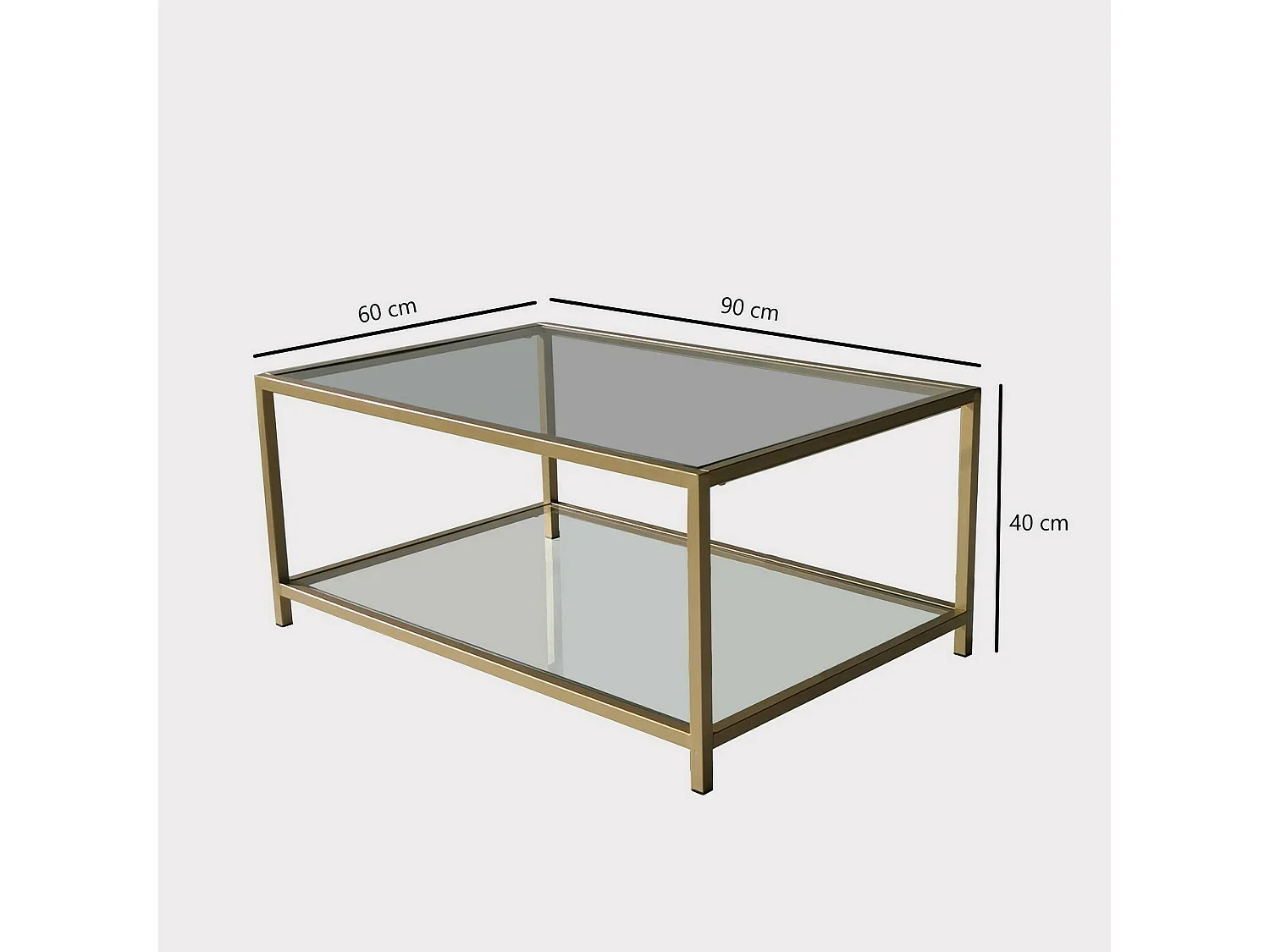 Djureski-sadetafel, Koffietafel, Sofa- en Soodjehouder, Een woonkamerplank, 90x60h40 cm, Goud