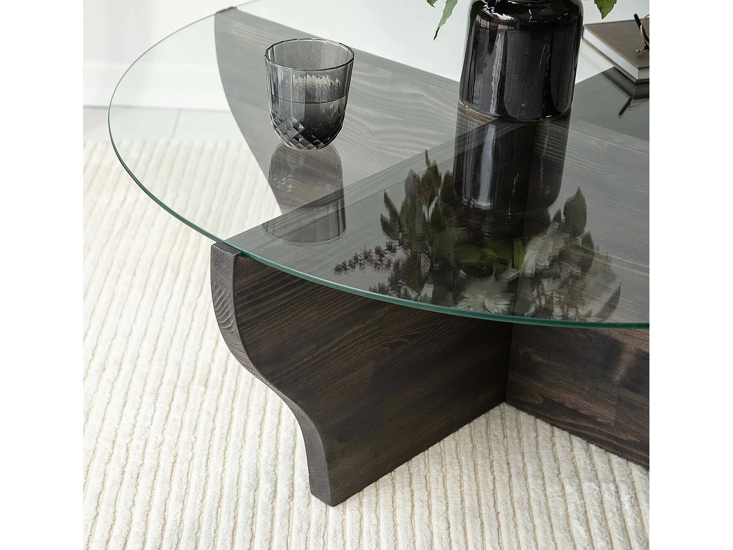 Dborrell Salontafel, Salontafel, Sofa Review Rack, Woonkamer Plank, 92x92h36 cm, Antraciet