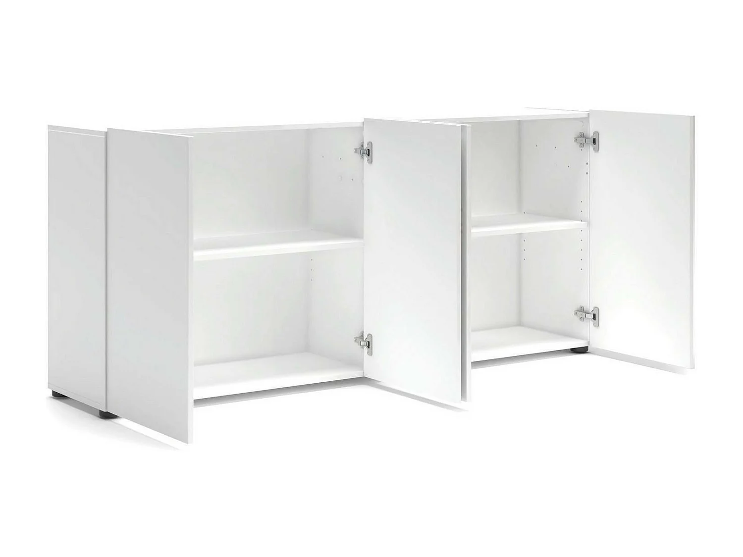 Dficarell dressoir, buffet in de woonkamer, woonkamer, keukenkast, Made in Italy, 180x38h79 cm, glanzend wit