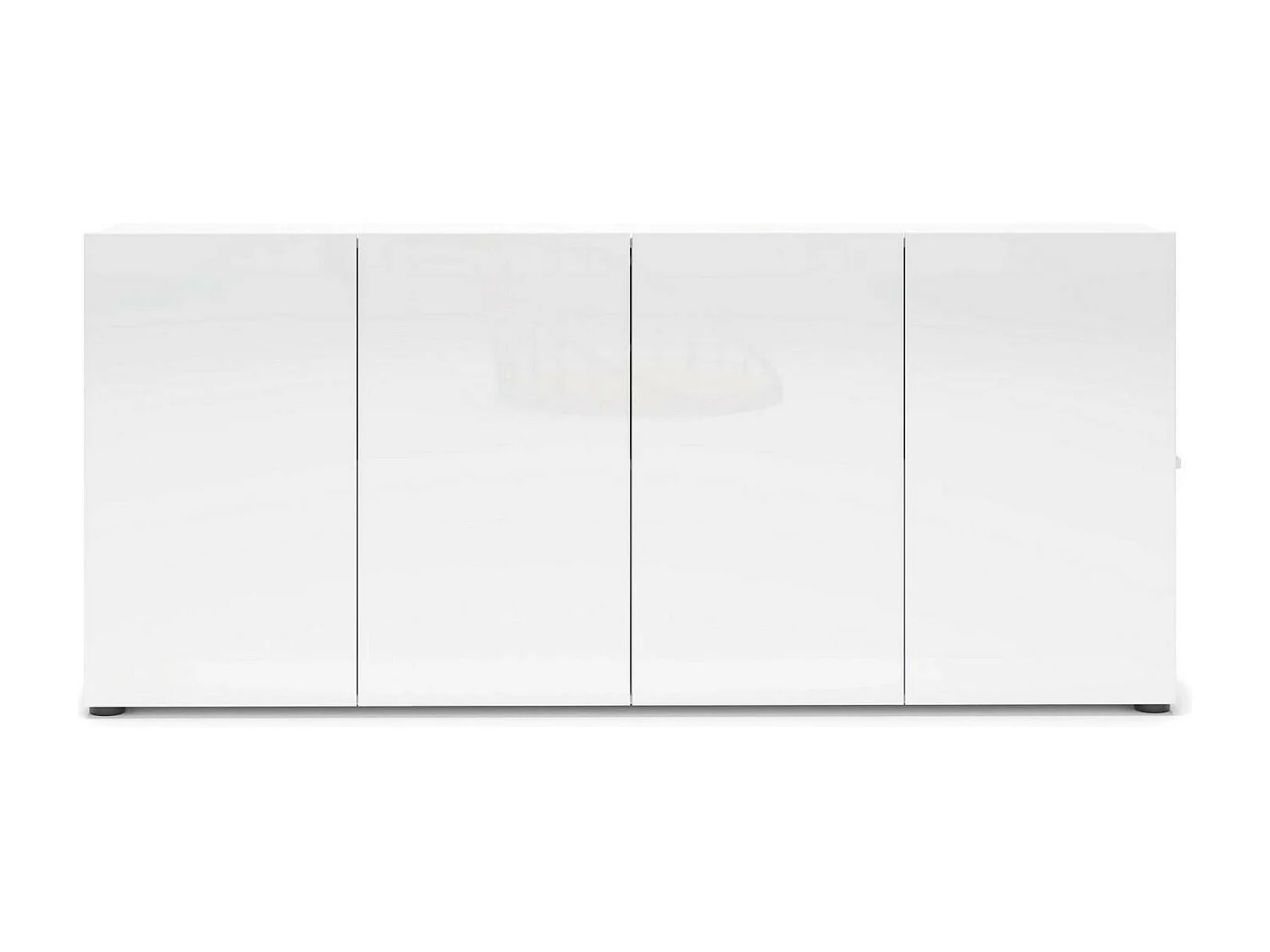 Aparador Dficarell, Buffet de sala de estar, Madia de sala de estar, Despensa de cozinha, Made in Italy, 180x38h79 cm, Branco brilhante