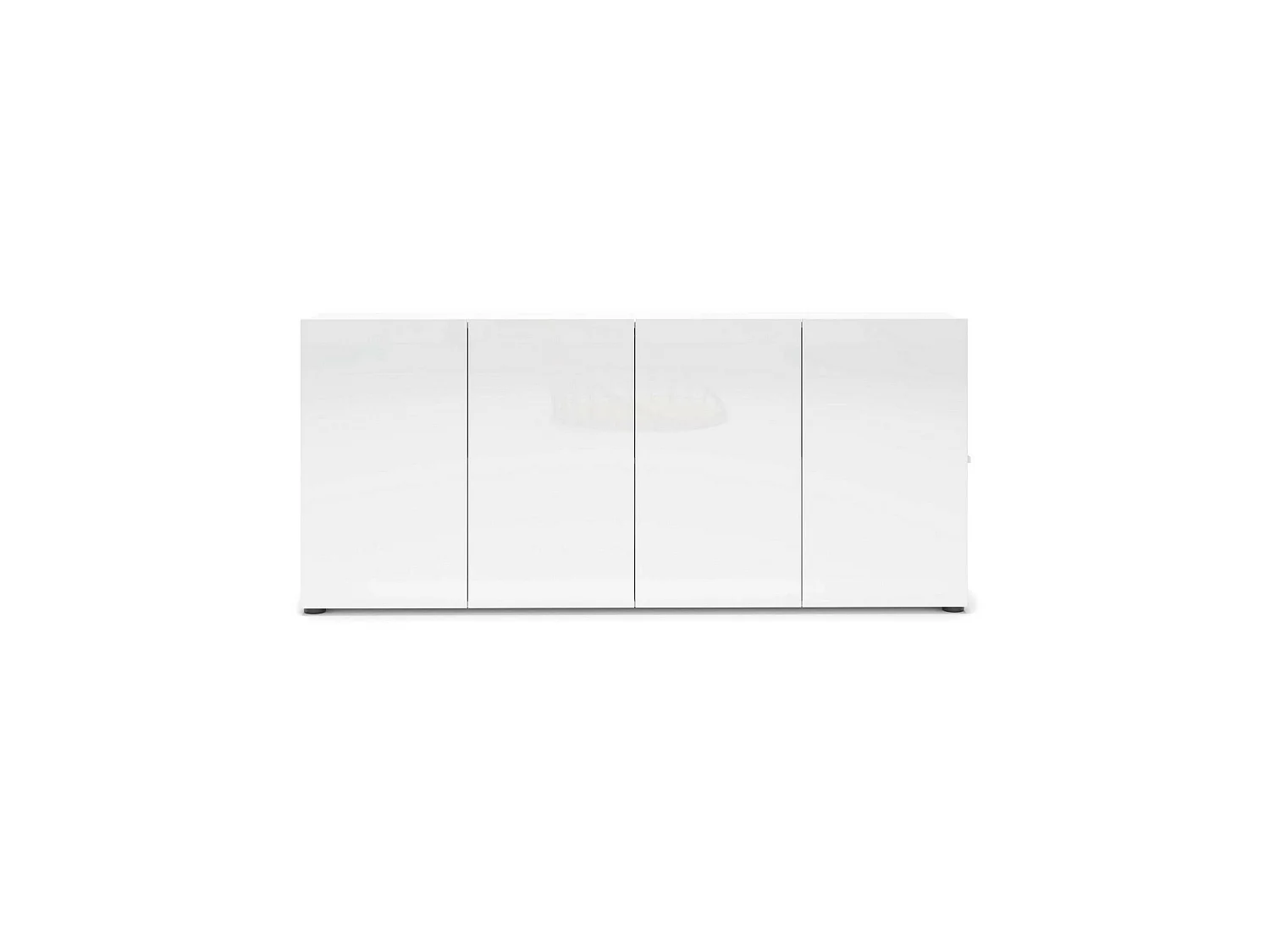 Buffet Addis, Buffet du salon, Commode de salon, Garde-manger de cuisine, Made in Italy, 180x38h79 cm, Blanc brillant