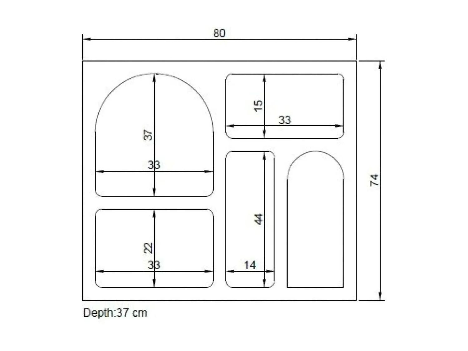 Dgargiul dressoir, buffet in de woonkamer, woonkamer, bijkeuken, 80x35h74 cm, wit