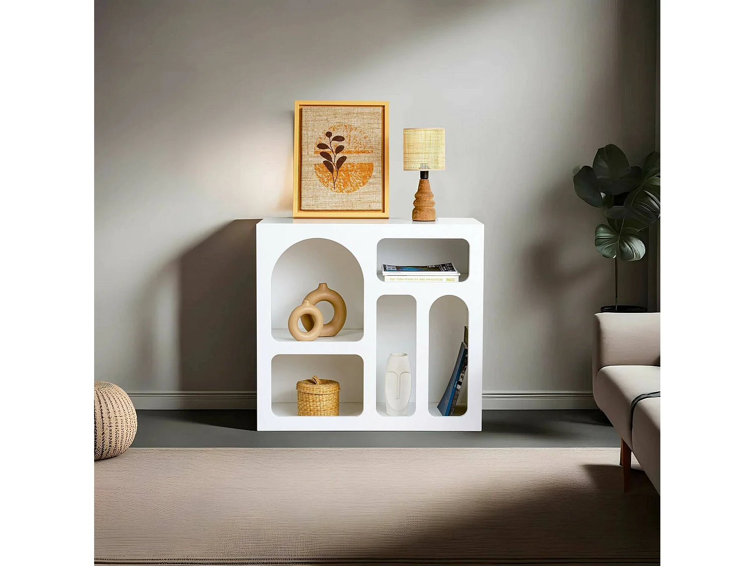 Dgargiul dressoir, buffet in de woonkamer, woonkamer, bijkeuken, 80x35h74 cm, wit