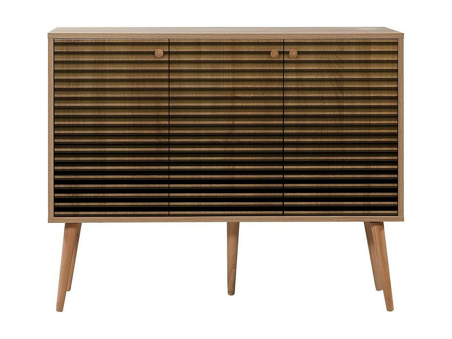 Kommode Dpavarin, Wohnzimmerbuffet, Wohnzimmer-Sideboard, Moderne Küchen-Speisekammer, 120x36h90 cm, Eiche