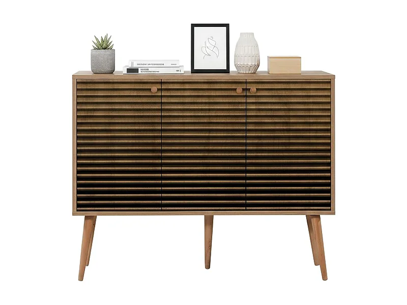 Buffet Nunki, Buffet du salon, Commode de salon, Garde-manger de cuisine, 120x36h90 cm, Chêne