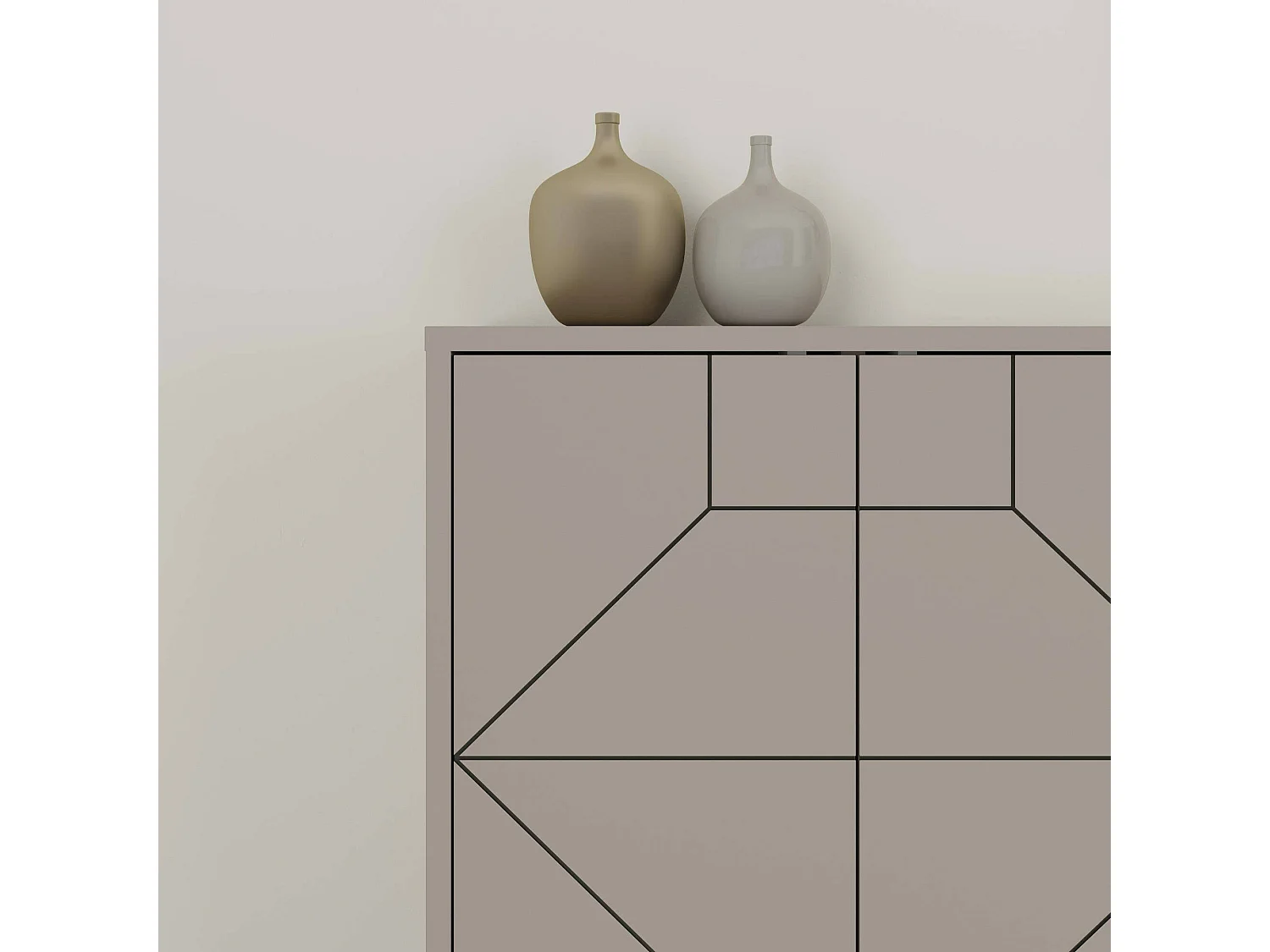 Buffet Elysium, Buffet du salon, Commode de salon, Garde-manger de cuisine, 184x35h77 cm, Ciment