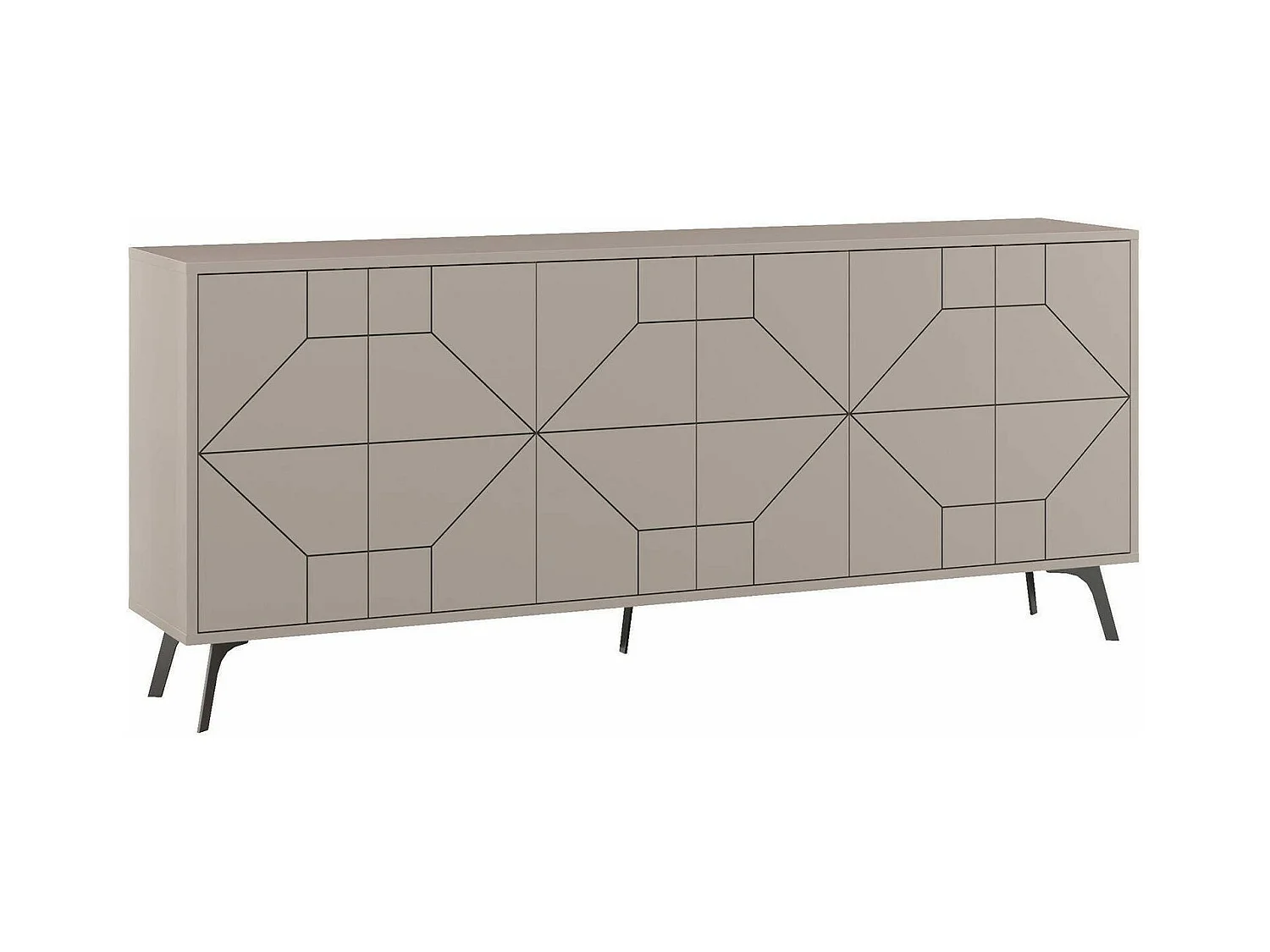 Buffet Elysium, Buffet du salon, Commode de salon, Garde-manger de cuisine, 184x35h77 cm, Ciment