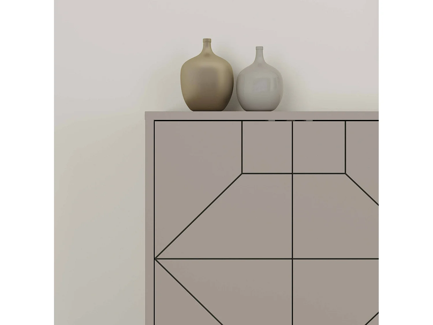 Buffet Elysium, Buffet du salon, Commode de salon, Garde-manger de cuisine, 184x35h77 cm, Ciment