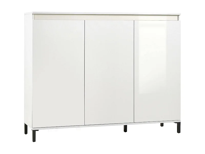 Kommode Dceccherin, Wohnzimmerbuffet, Wohnzimmer-Sideboard, Moderne Küchen-Speisekammer, Made in Italy, 138x40h110 cm, Glänzendes Weiß und Anthrazit