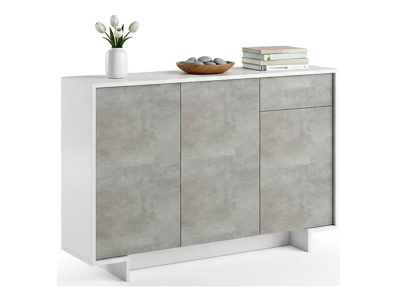 Credenza Arius, 2 Ripiani Made in Italy, 35x134x87h cm Bianco, Madia