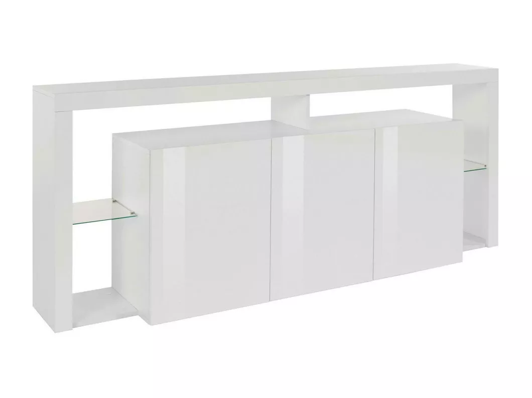 Kauf Unique Kommode Ddariv, 3-türiges Wohnzimmer-Buffet, Wohnzimmer-Kommode, modernes Kommode, 100 % Made in Italy, 200 x 40 x 80 cm, glänzendes Weiß