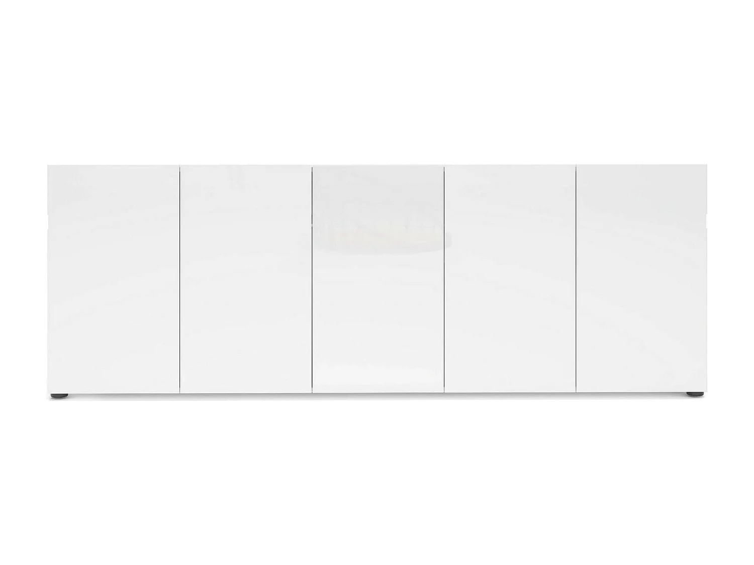 Kommode Dficcadent, Wohnzimmerbuffet, Wohnzimmer-Sideboard, Moderne Küchen-Speisekammer, Made in Italy, 225x38h79 cm, Glänzendes Weiß