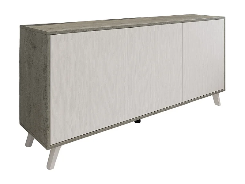 Dmora - Credenza Annina, 154x40h72 cm, Grigio chiaro e Bianco