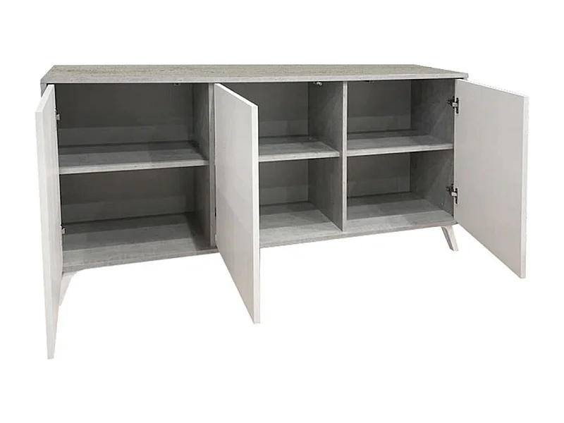 Dmora - Credenza Annina, 154x40h72 cm, Grigio chiaro e Bianco