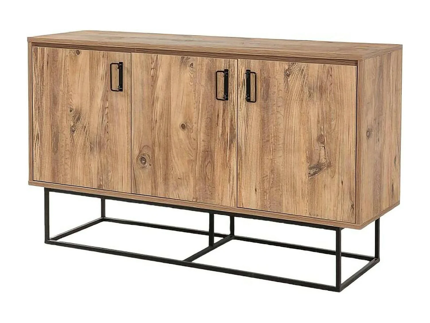 Drad Dressoir, Woonkamer Buffet, Woonkamer Eetkamer, Keuken Pantry, 140x40h80 cm, Eiken en Zwart
