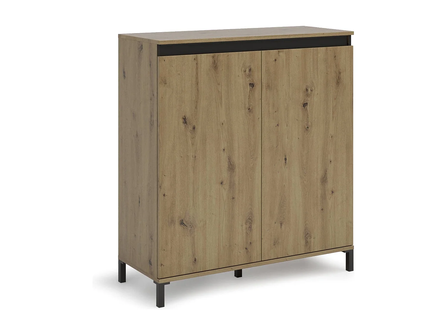 Dcolasuonn dressoir, Woonkamer buffet, Woonkamer, Keukenkast, Made in Italy, 100x40h110 cm, Glanzend wit en Antraciet
