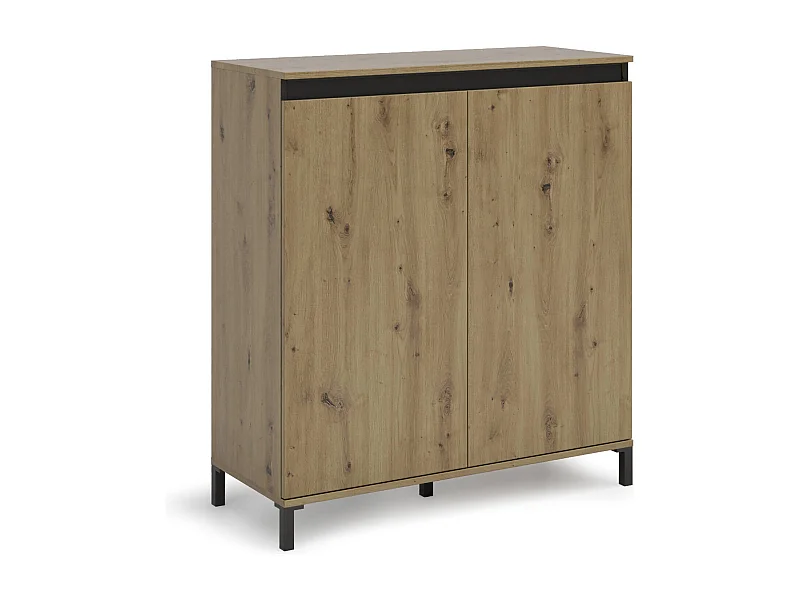 Dcolasuonn dressoir, Woonkamer buffet, Woonkamer, Keukenkast, Made in Italy, 100x40h110 cm, Glanzend wit en Antraciet