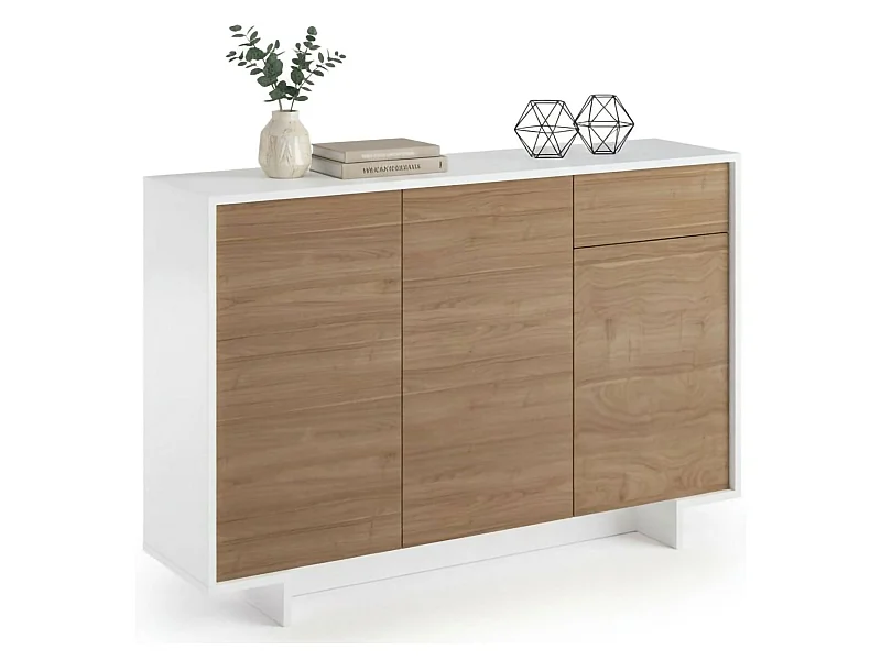 Credenza Arius, 2 Ripiani Made in Italy, 35x134x87h cm Bianco, Madia