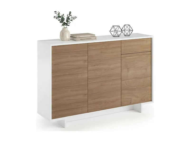 Credenza Arius, 2 Ripiani Made in Italy, 35x134x87h cm Bianco, Madia