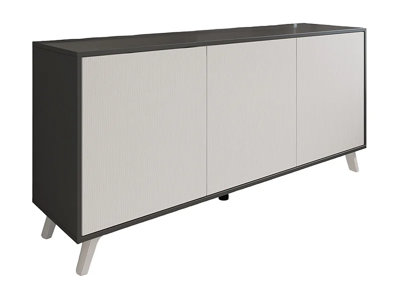 Dmora - Credenza Annina, 154x40h72 cm, Antracite e Bianco