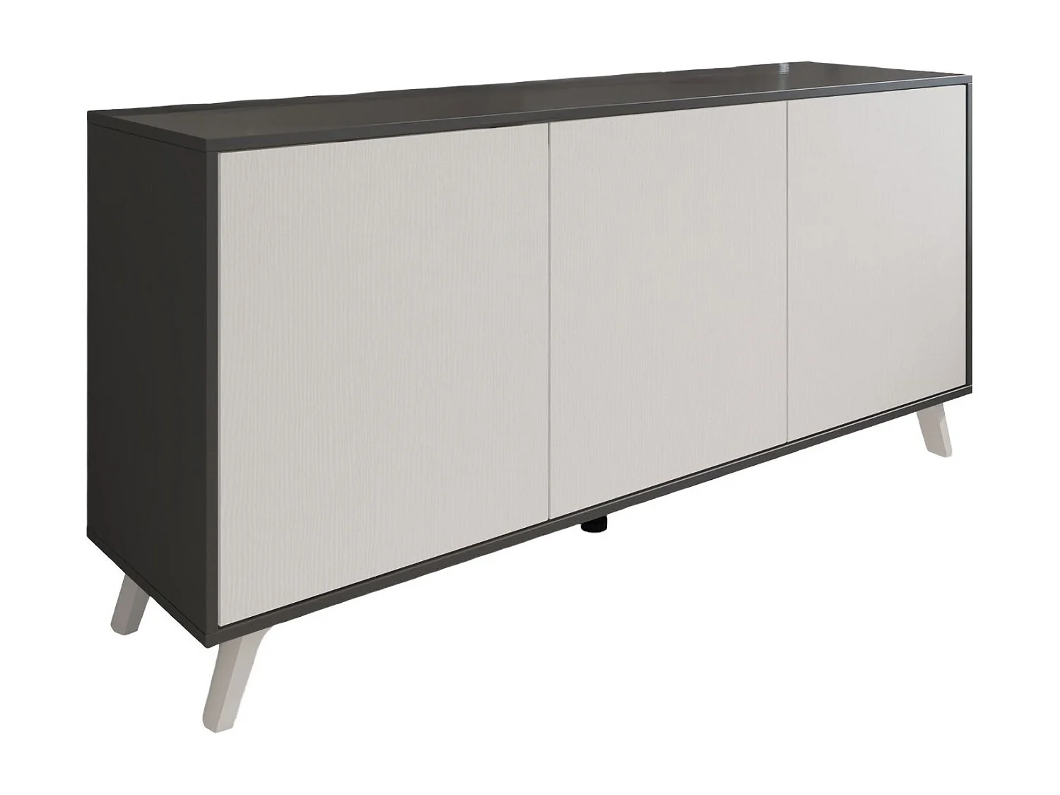 Dmora - Credenza Annina, 154x40h72 cm, Antracite e Bianco