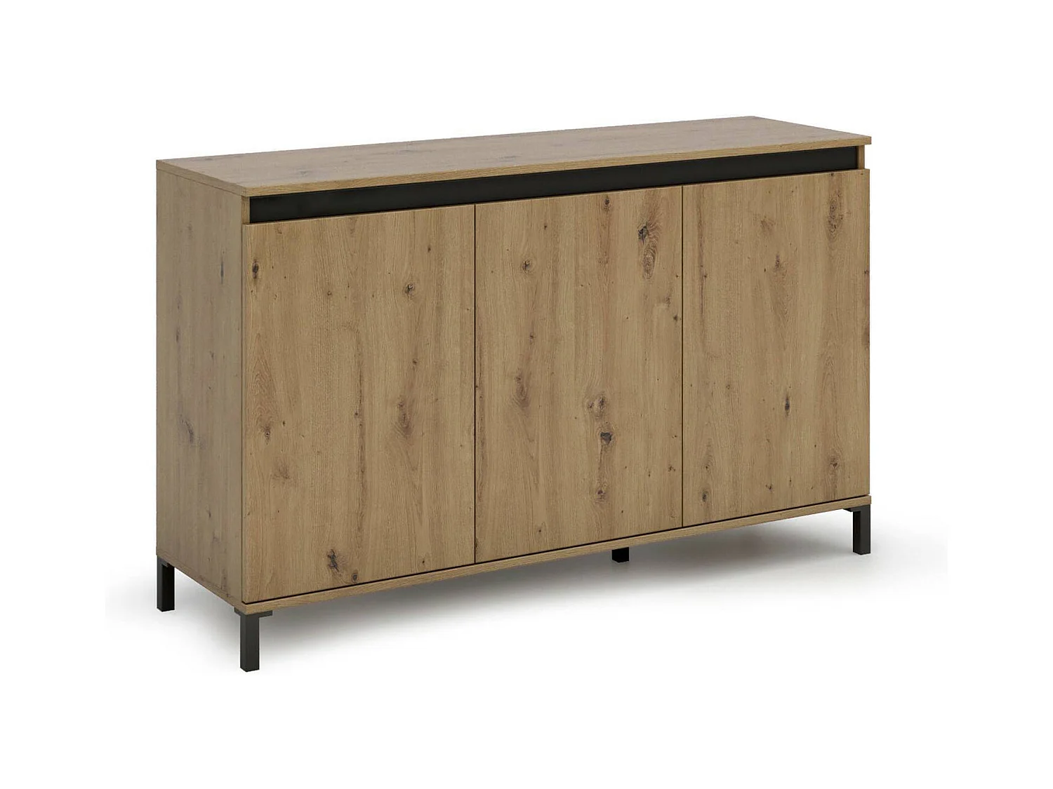 Aparador Dcollocol, Buffet de sala, Aparador de sala, Despensa de cozinha, Made in Italy, 138x40h90 cm, Branco brilhante e Antracite
