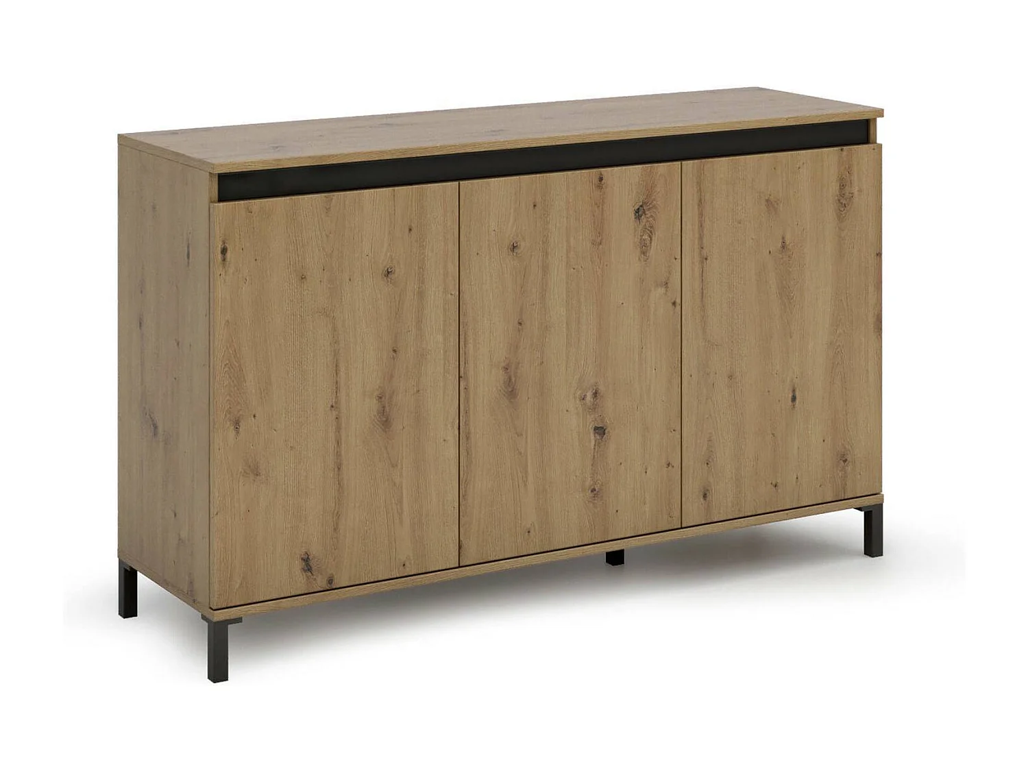 Aparador Dcollocol, Buffet de sala, Aparador de sala, Despensa de cozinha, Made in Italy, 138x40h90 cm, Branco brilhante e Antracite