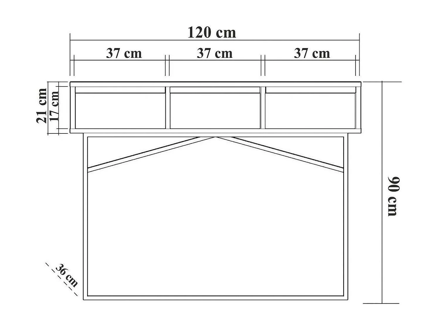 Buffet Alkam, Buffet du salon, Commode de salon, Garde-manger de cuisine, 120x36h90 cm, Noyer et Noir