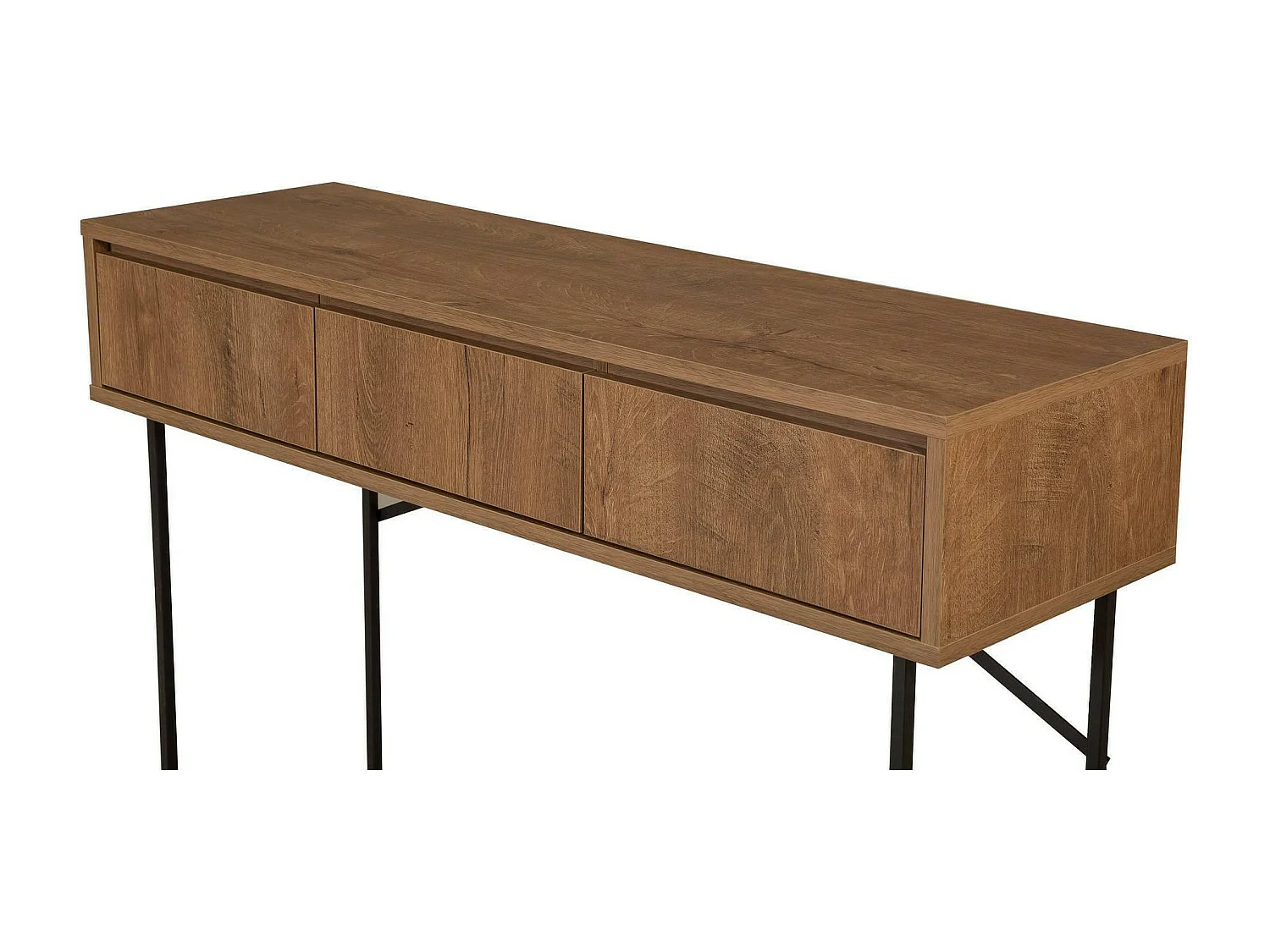 Buffet Alkam, Buffet du salon, Commode de salon, Garde-manger de cuisine, 120x36h90 cm, Noyer et Noir