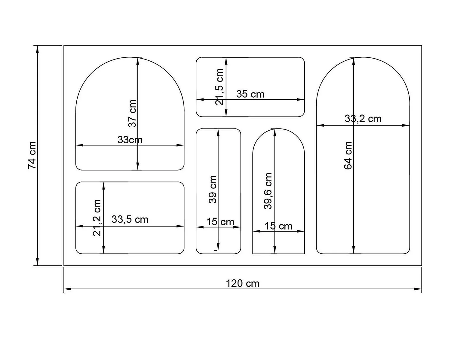 Buffet Bellatrix, Buffet du salon, Commode de salon, Garde-manger de cuisine, 120x37h74 cm, Blanc