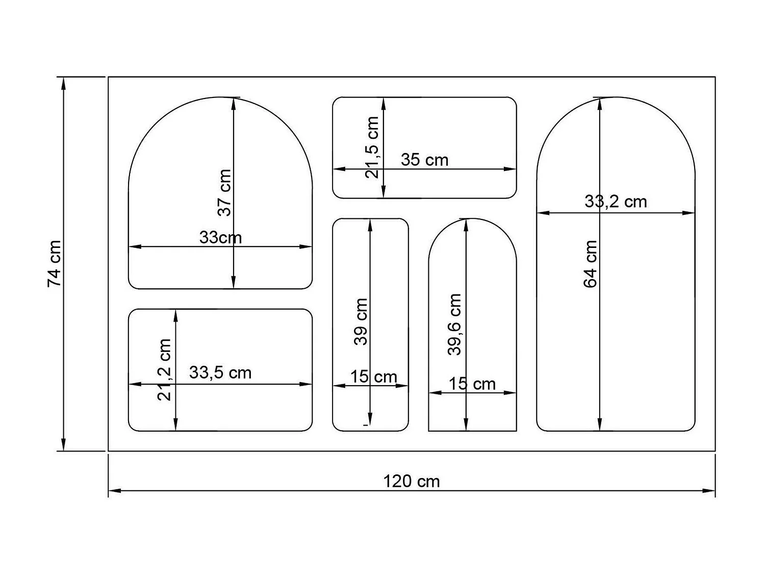 Buffet Bellatrix, Buffet du salon, Commode de salon, Garde-manger de cuisine, 120x37h74 cm, Blanc