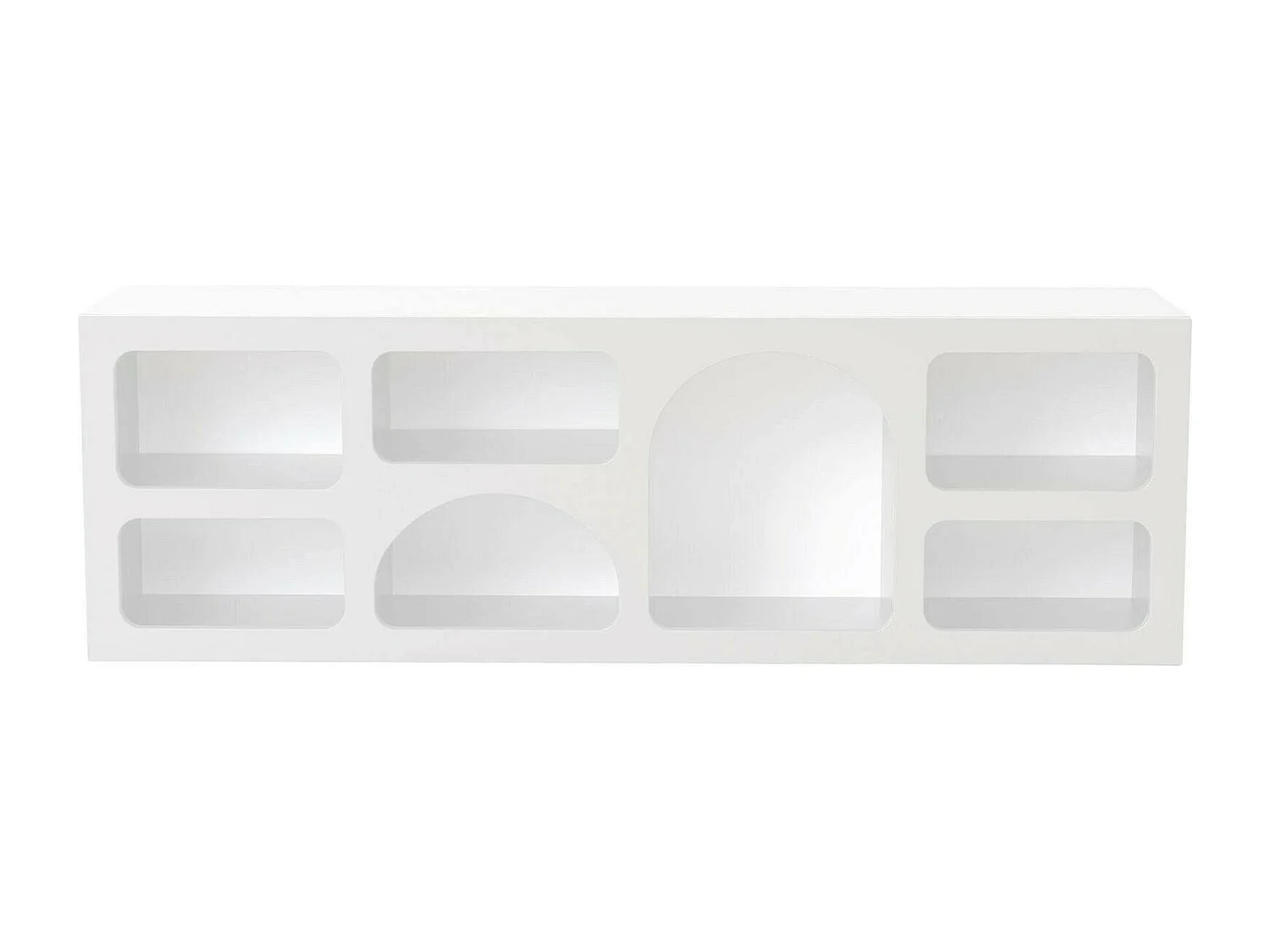 Buffet Bellatrix, Buffet du salon, Commode de salon, Garde-manger de cuisine, 160x38h51 cm, Blanc