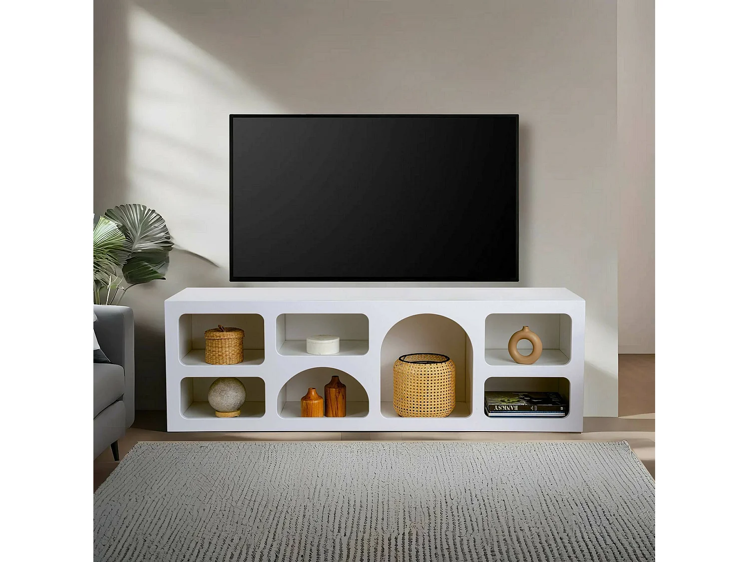 Dgargiul dressoir, buffet in de woonkamer, woonkamer, bijkeuken, 160x38h51 cm, Wit