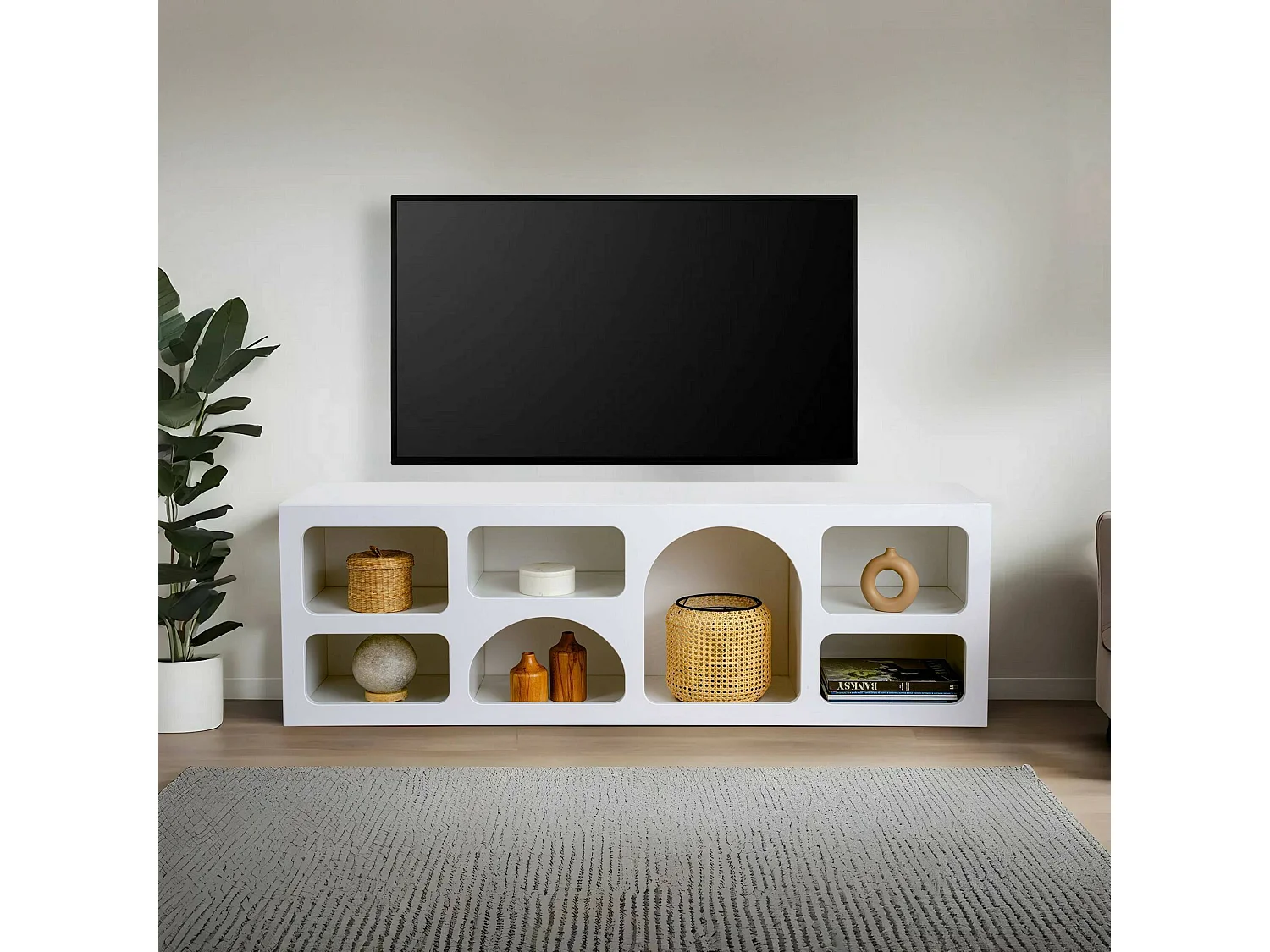 Dgargiul dressoir, buffet in de woonkamer, woonkamer, bijkeuken, 160x38h51 cm, Wit