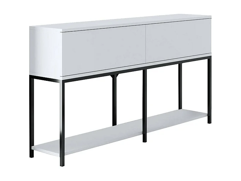 Djimsit Dressoir, Woonkamerbuffet, Woonkamer, Keukenkast, 150x30h80 cm, Zwart-wit