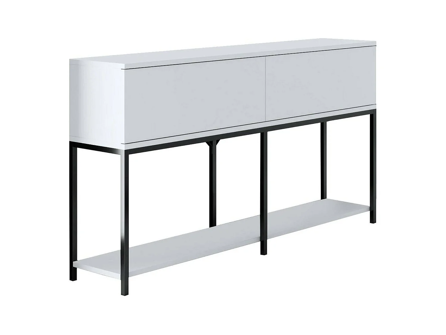 Djimsit Dressoir, Woonkamerbuffet, Woonkamer, Keukenkast, 150x30h80 cm, Zwart-wit
