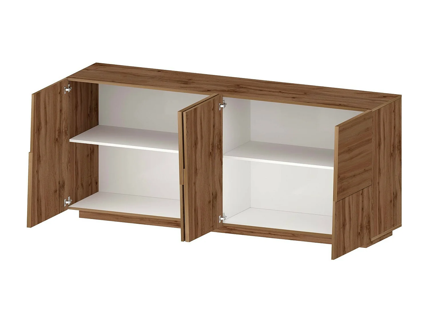 Buffet Yago, Buffet de salon, Buffet de salon moderne avec 4 portes, 200x44h86 cm, Chêne