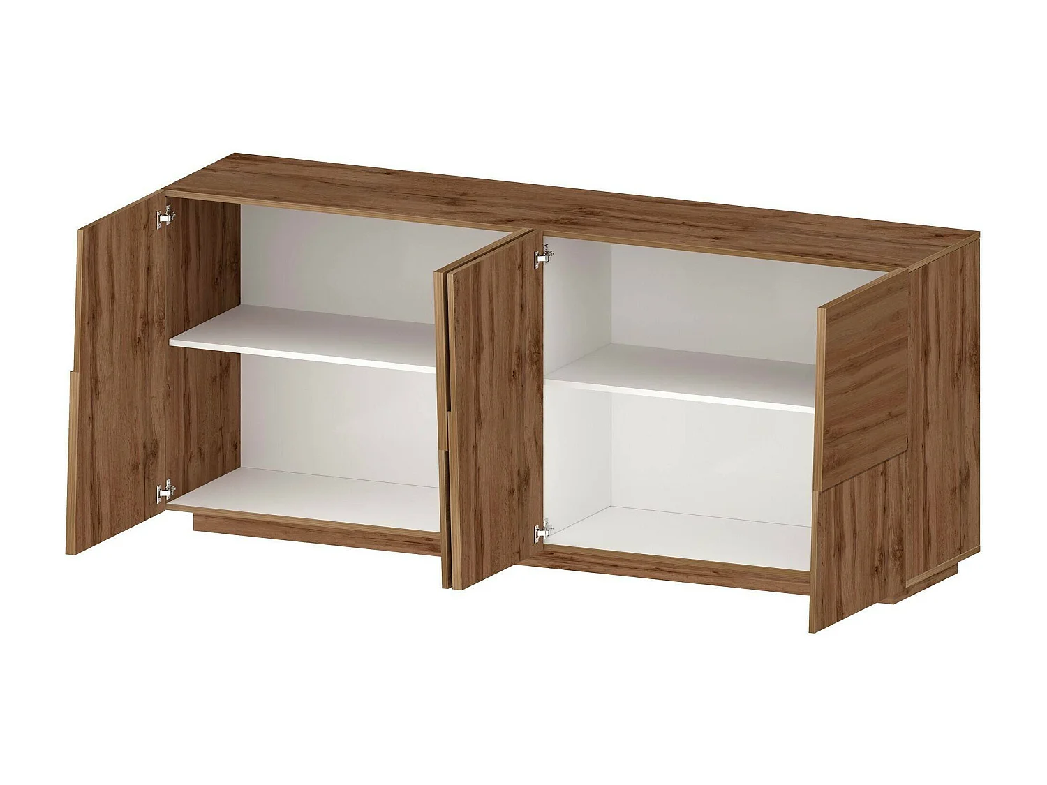 Buffet Yago, Buffet de salon, Buffet de salon moderne avec 4 portes, 200x44h86 cm, Chêne