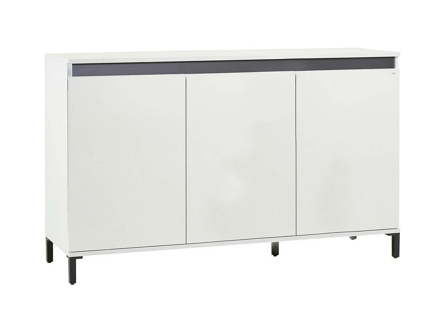 Buffet Nyandeni, Buffet du salon, Commode de salon, Garde-manger de cuisine, Made in Italy, 138x40h90 cm, Blanc brillant et anthracite