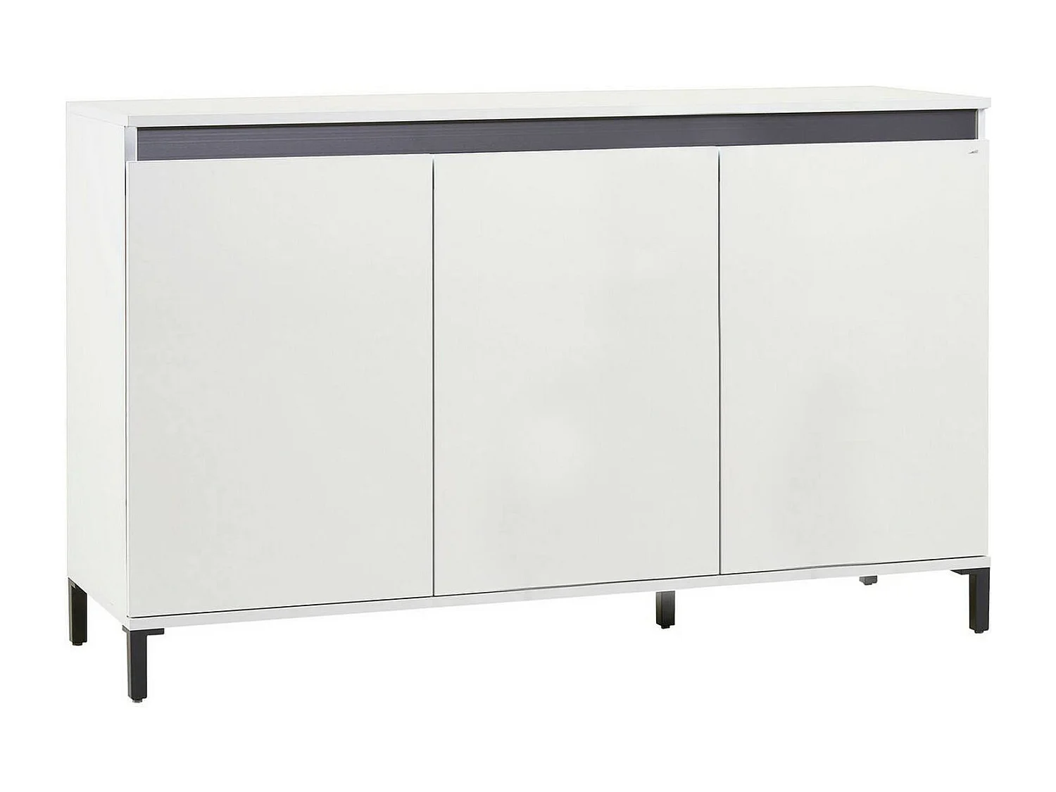 Dcassandr dressoir, Woonkamer buffet, Woonkamer, Keuken bijkeuken, Made in Italy, 138x40h90 cm, Glanzend wit en Antraciet