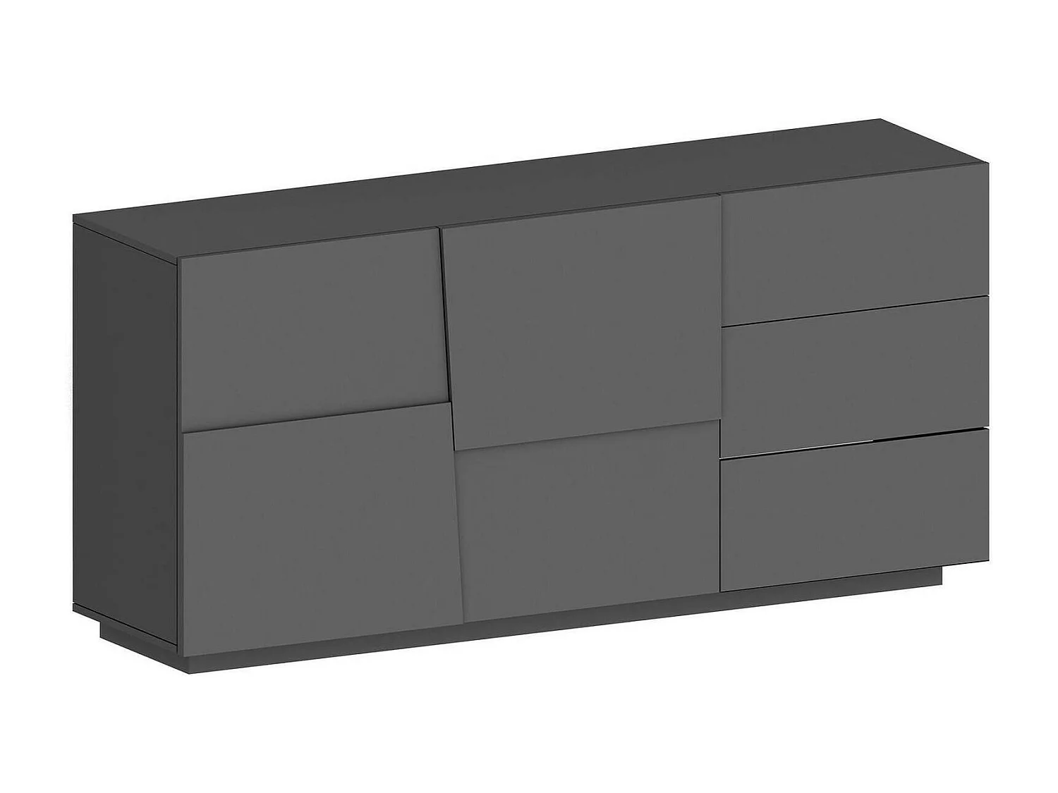 Dmora - Credenza Avelignese, 180x44h86 cm, Antracite