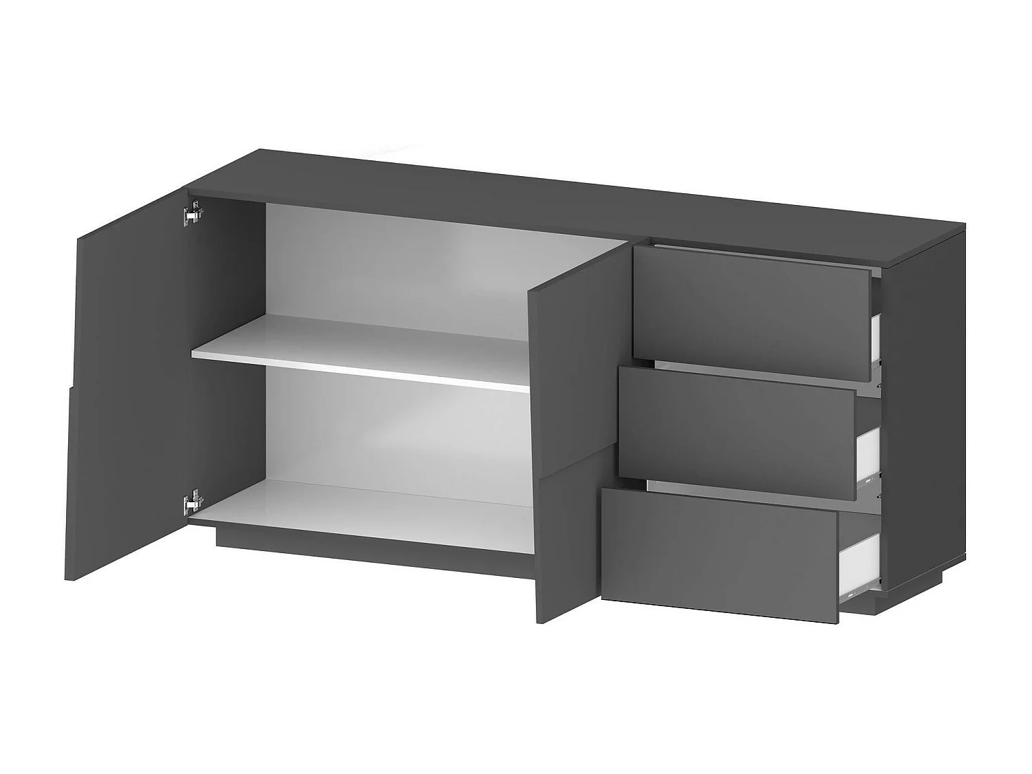 Dmora - Credenza Avelignese, 180x44h86 cm, Antracite