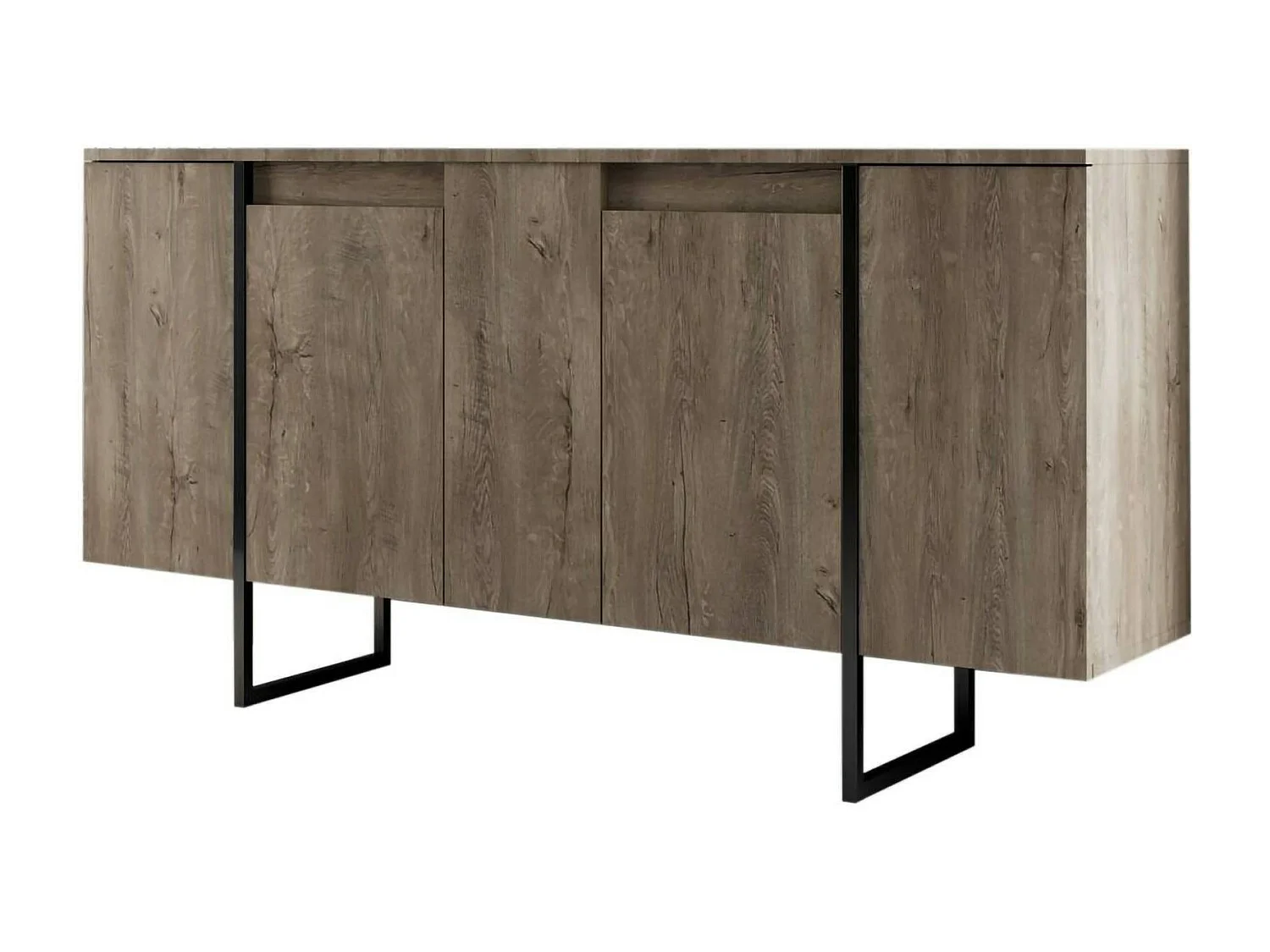 Dmora - Credenza Arta, 160x35h80 cm, Noce e Nero
