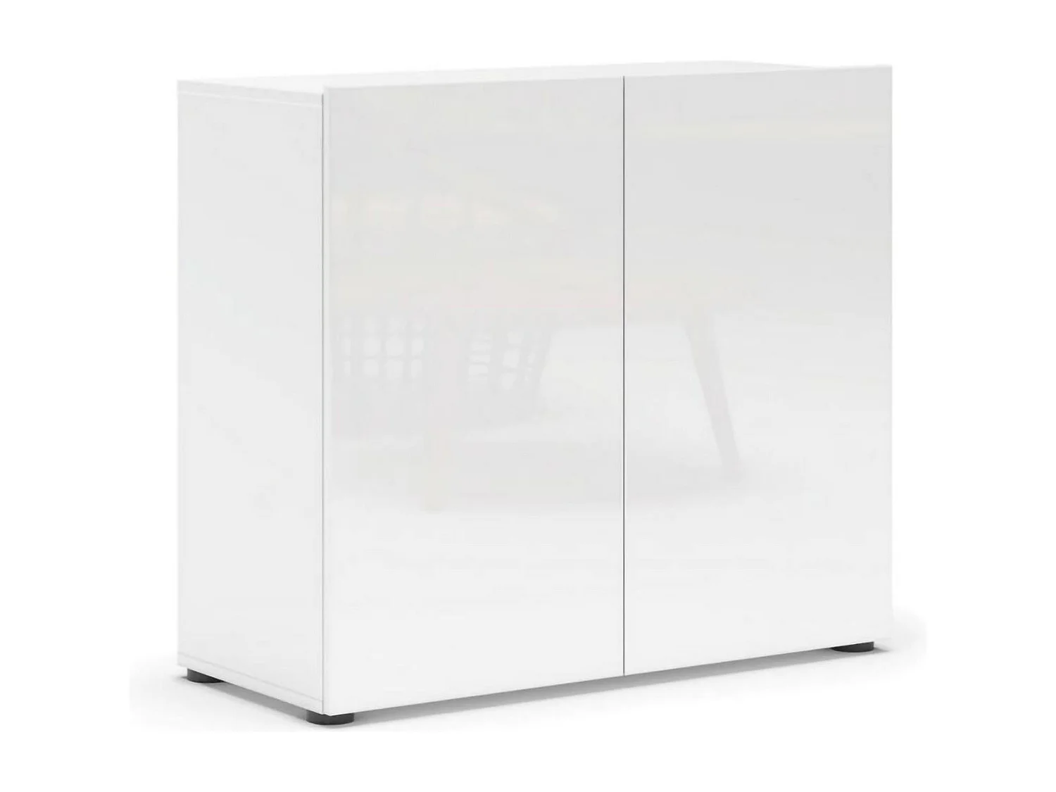 Aparador Dfaticant, Buffet de sala de estar, Madia de sala de estar, Despensa de cozinha, Made in Italy, 90x38h79 cm, Branco brilhante