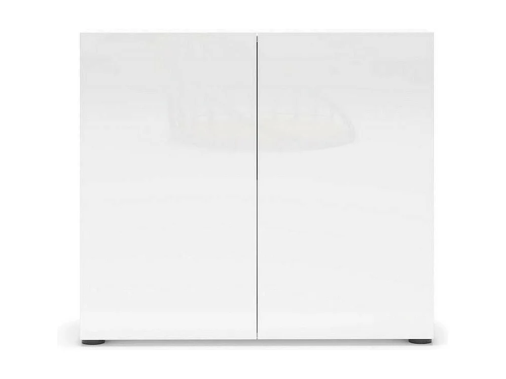 Aparador Dfaticant, Buffet de sala de estar, Madia de sala de estar, Despensa de cozinha, Made in Italy, 90x38h79 cm, Branco brilhante